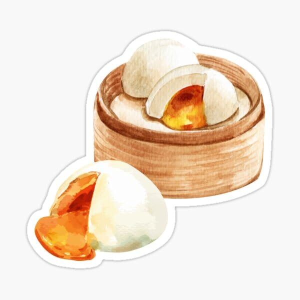 Hong Kong Style Egg Custard Bao Buns Dim Sum Vinyl Decal Sticker