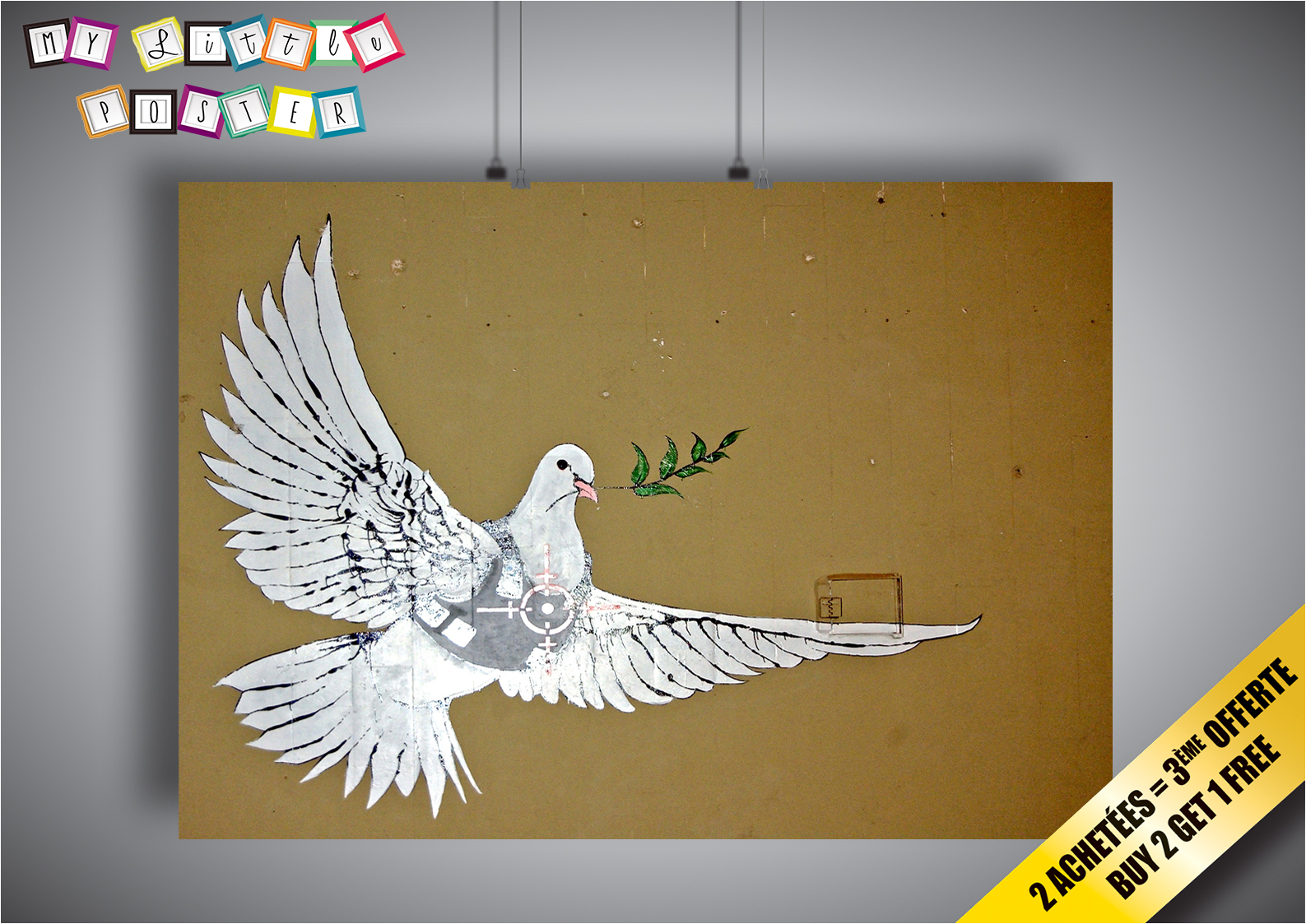 Poster BANKSY DOVE COLOMBE STREET ART GRAFFITI Wall Art