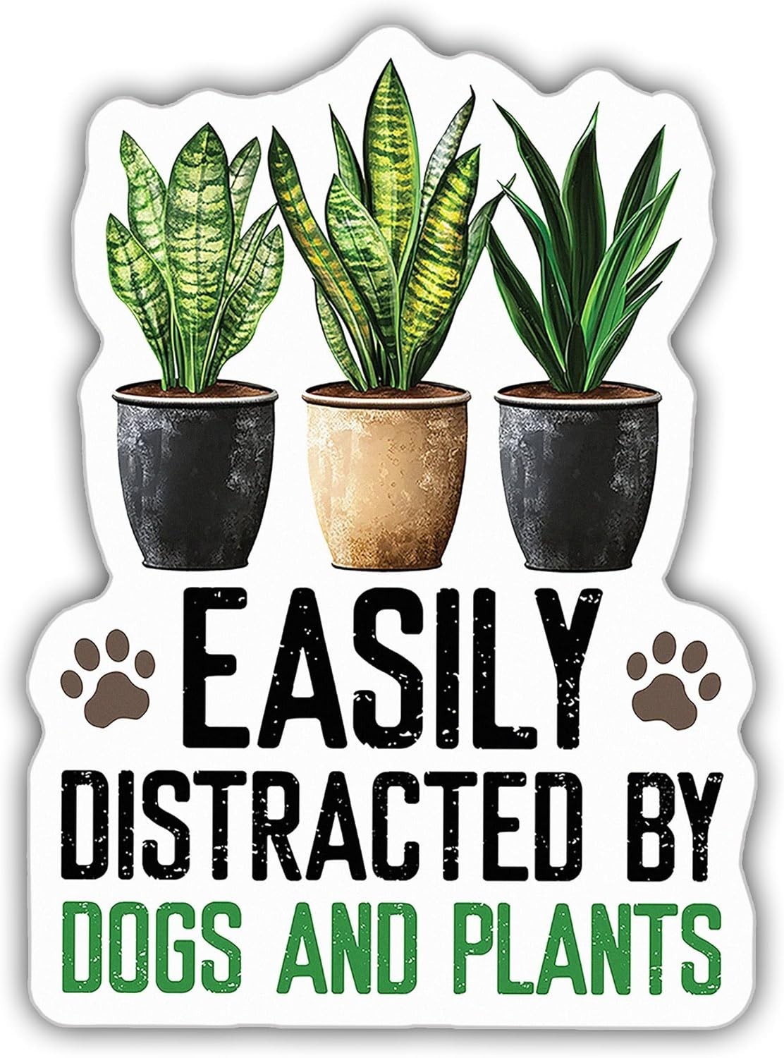 Plant Sticker Easily Distracted by Dogs and Plant Botanical Gardener Gift 3"