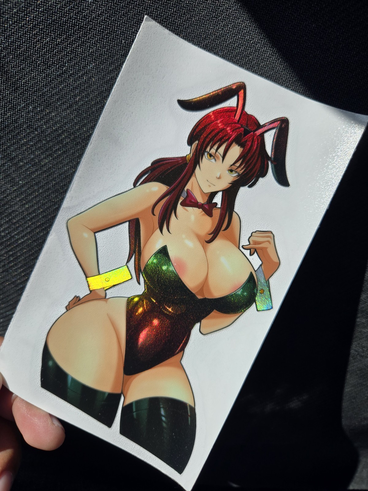 6" Spotholographic Weatherproof Waifu Vinyl Sticker Revy Lagoon Bunny