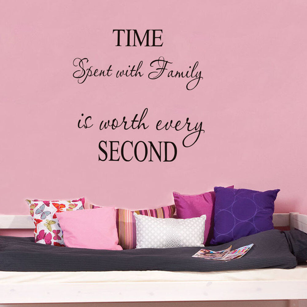 Time Spent With Family Is Worth Every Second Wall Quote Decal Home Stickers Gift