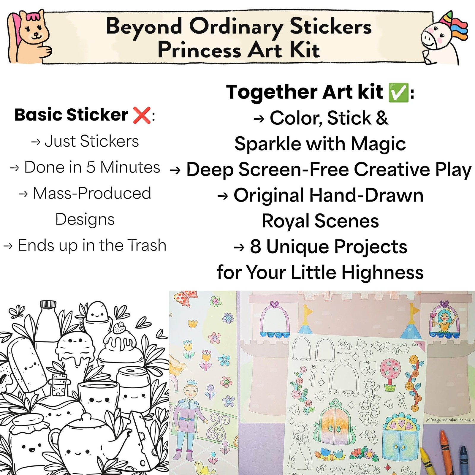 Together Art Princess Color Your Own Storytelling Sticker Kit Your Own Diy
