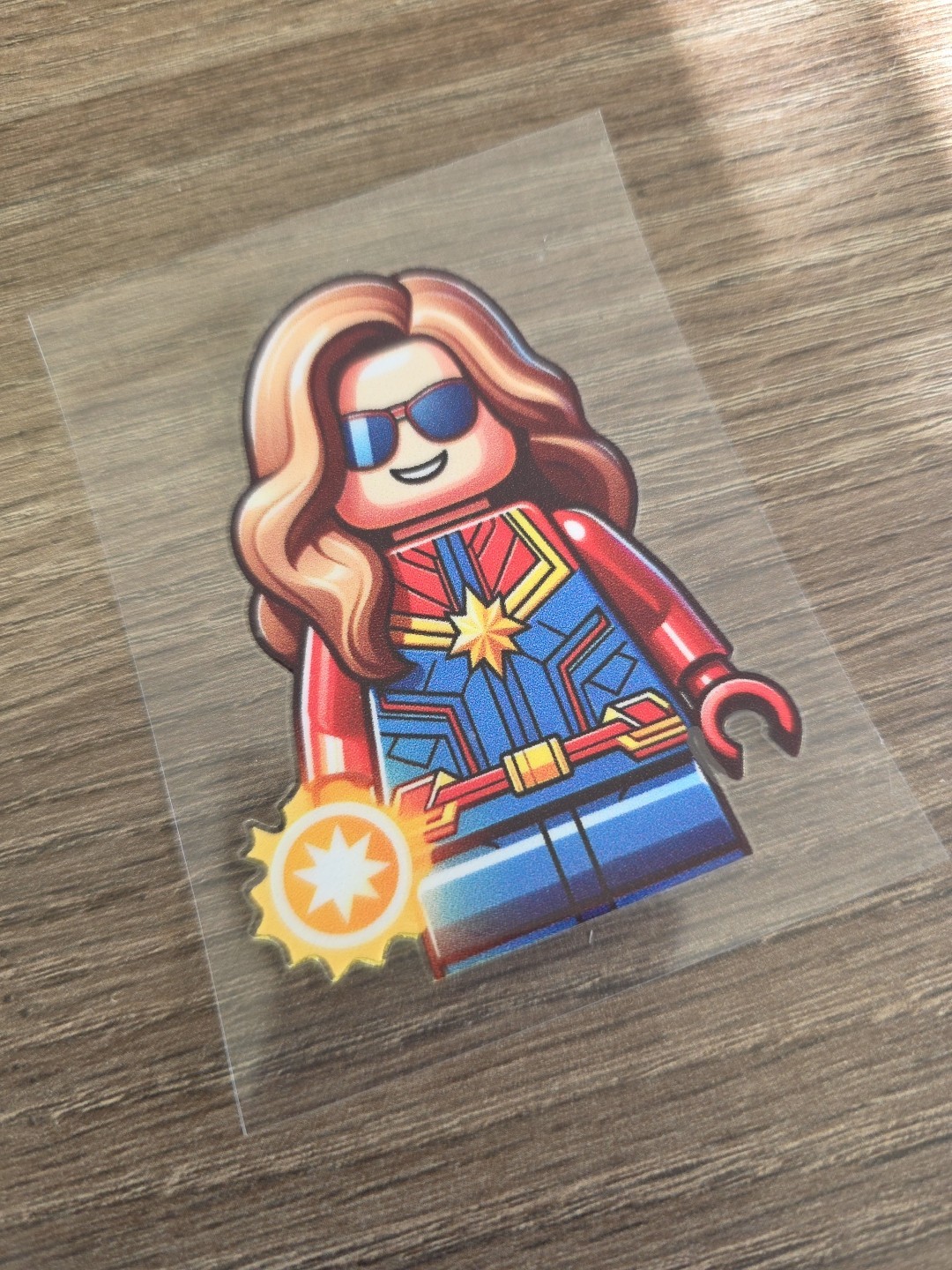 Lego Captain Marvel Figurine UVDTF Decal Made In USA Waterproof