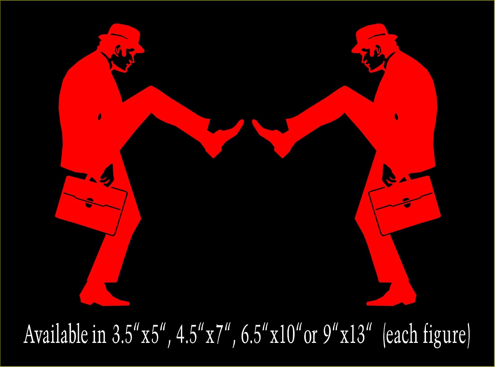 Silly Walks Man Decal Mirrored Image Set Monty Python window funny vinyl sticker