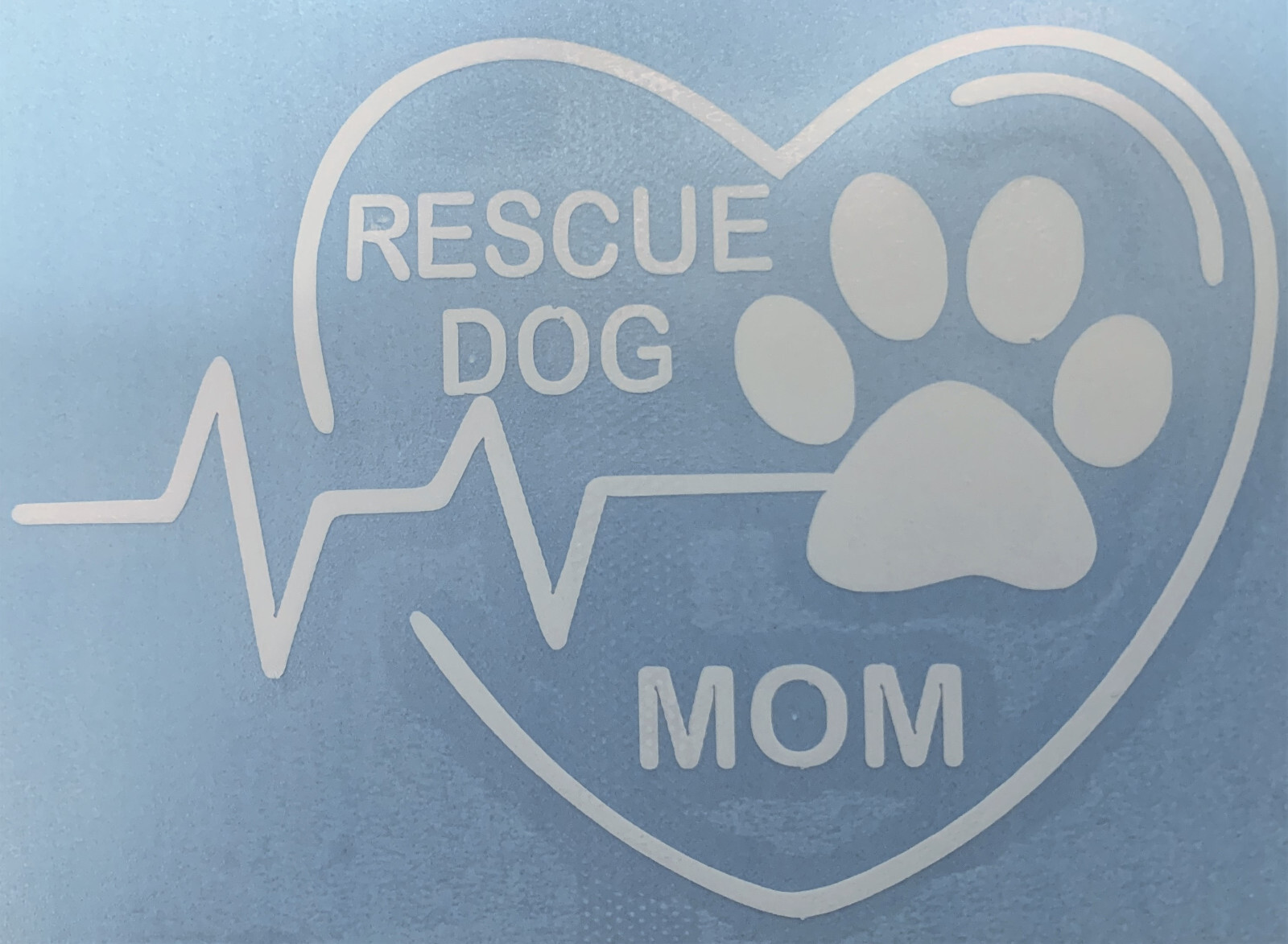 RESCUE DOG MOM or DAD – Outdoor Vinyl Decal / Sticker – Hot Pink or White
