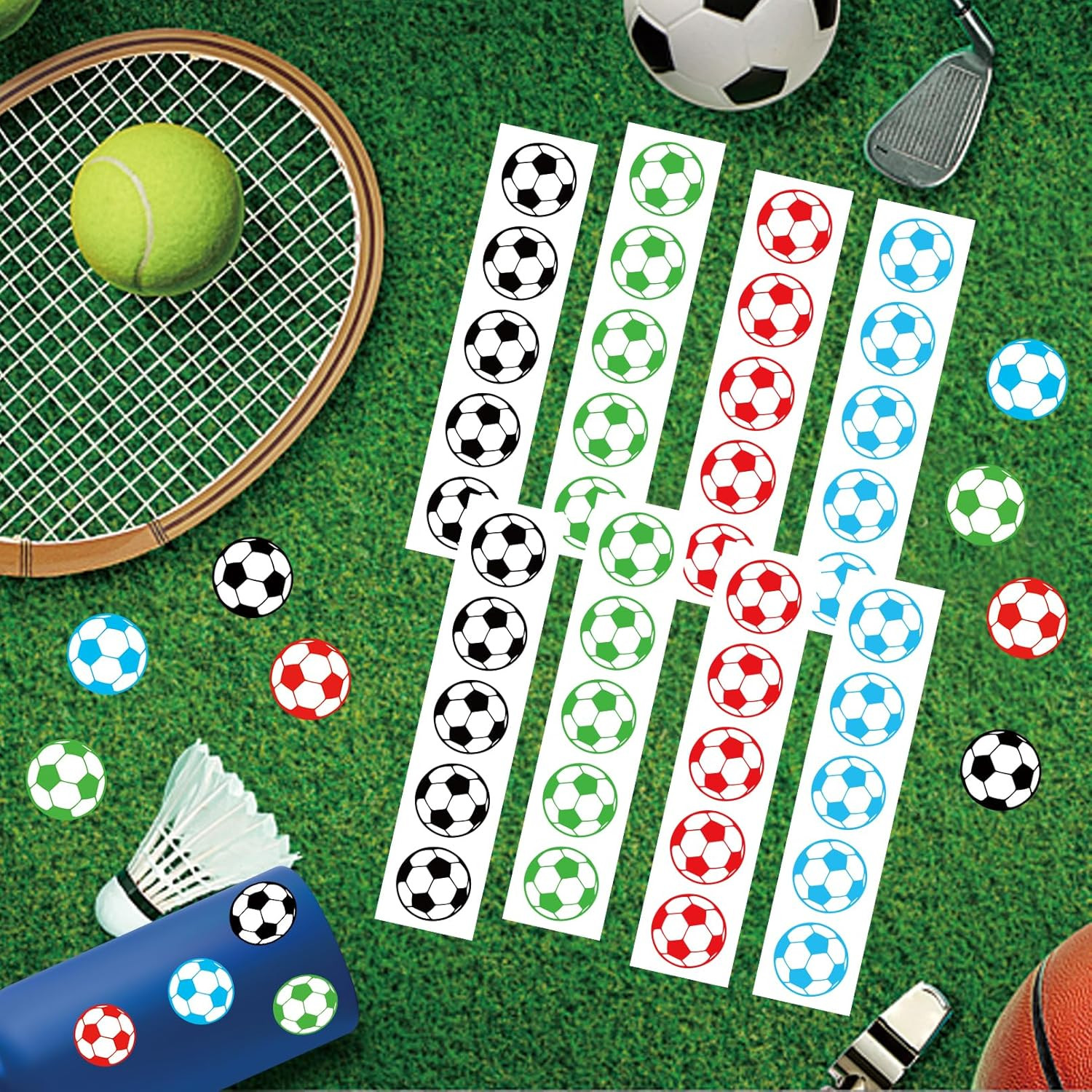 120 Pcs Soccer Stickers Vinyl, Soccer Ball Stickers for Water Bottle Kids Girls