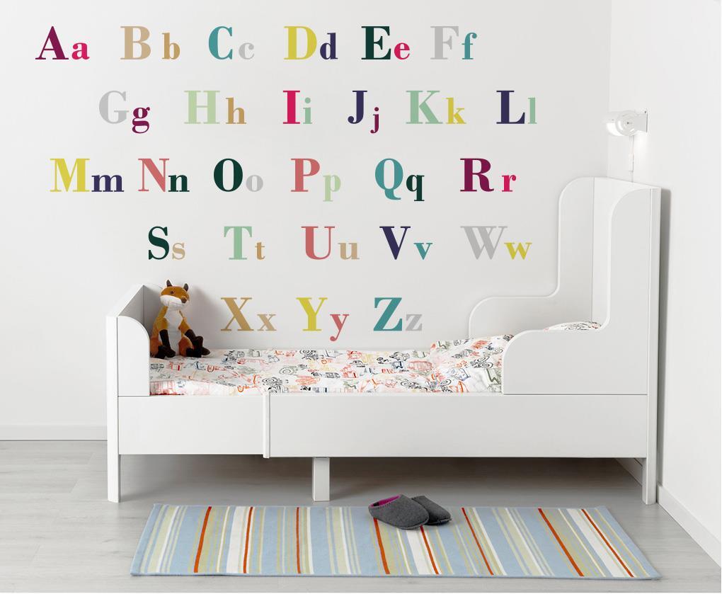 Alphabet Lower case to Upper Case Wall Sticker Decal Art Mural Childrens FS