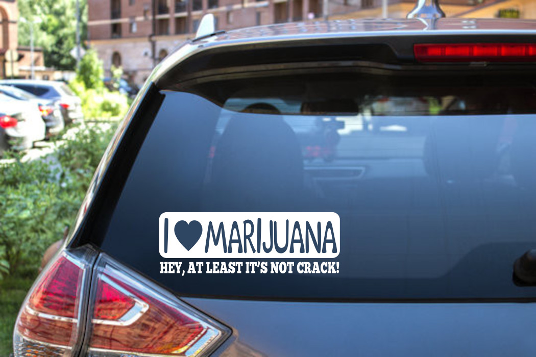 Bold Cannabis Love: 'I Love Marijuana' Decal Sticker – 6214