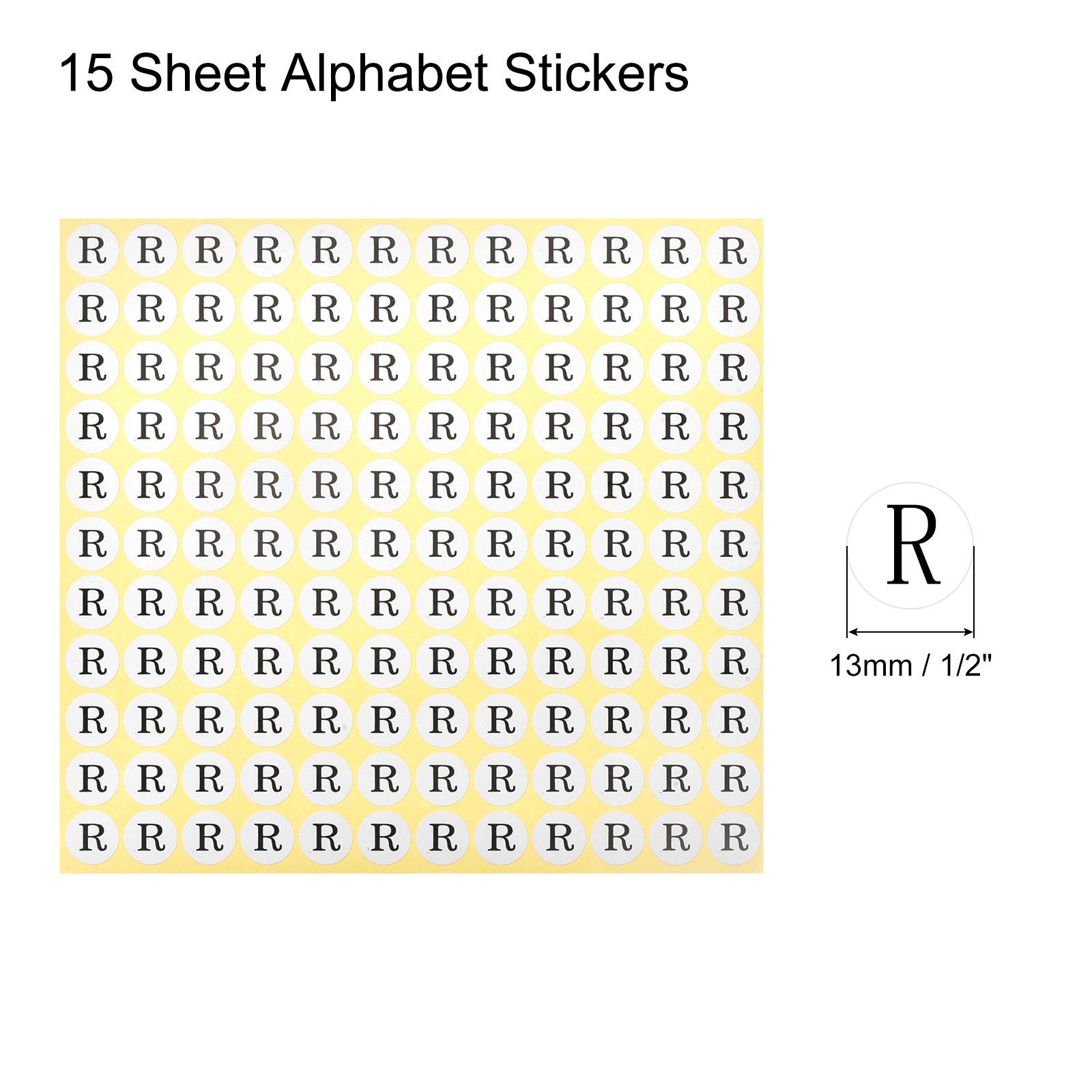 Alphabet Letter Stickers 15 Sheet 1980pcs Letter R Stick Labels Self Adhesive