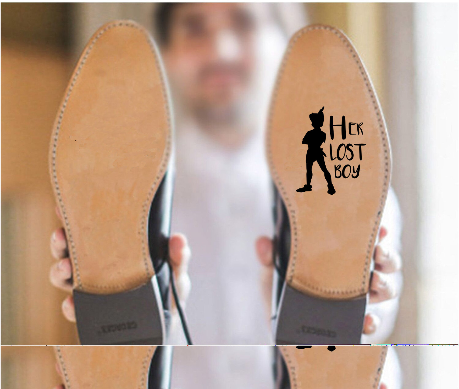 Whimsical Peter Pan & Tinkerbell Wedding Shoe Stickers for Couples – 143