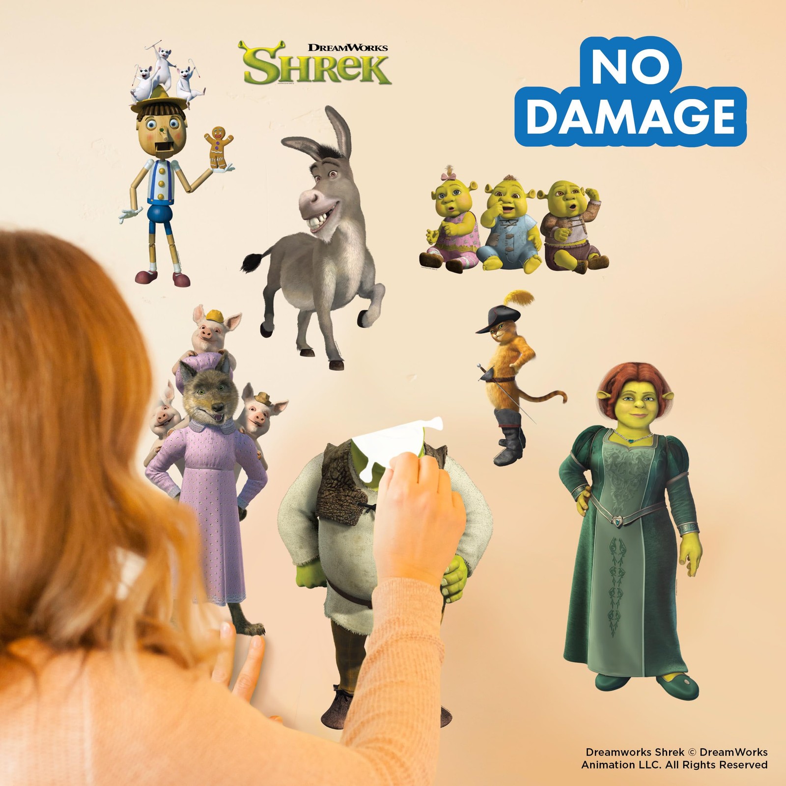 DreamWorks Shrek Wall Decals – Set of 8 Vinyl Stickers for Bathroom Nursery B…