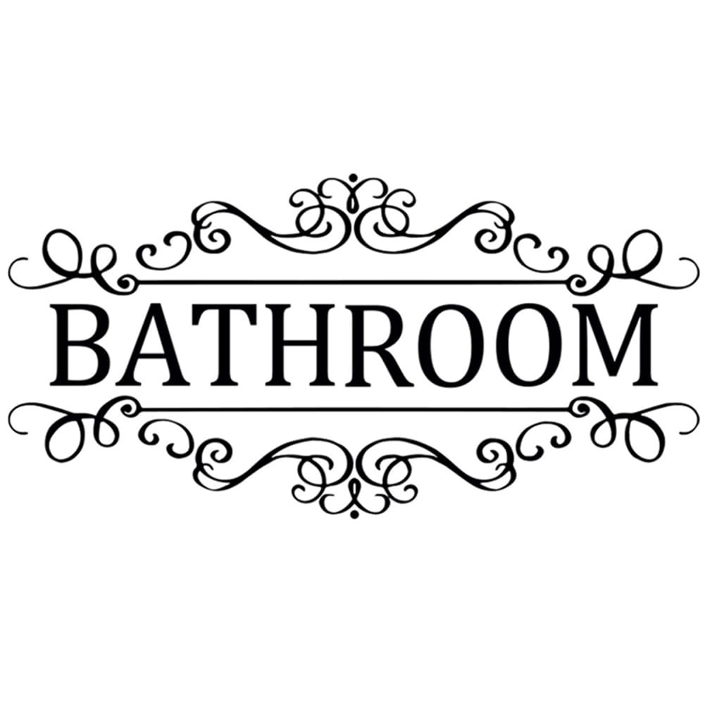 2Pcs Bathroom Sign Sticker for Business and Home Waterproof PVC Restroom Sign…