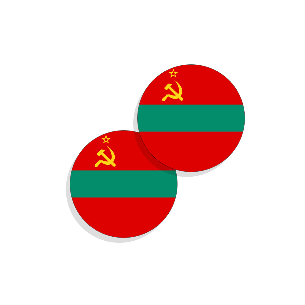 Transnistria Flag Stickers Flag Decals Round Indoor Outdoor Circles 4 pack