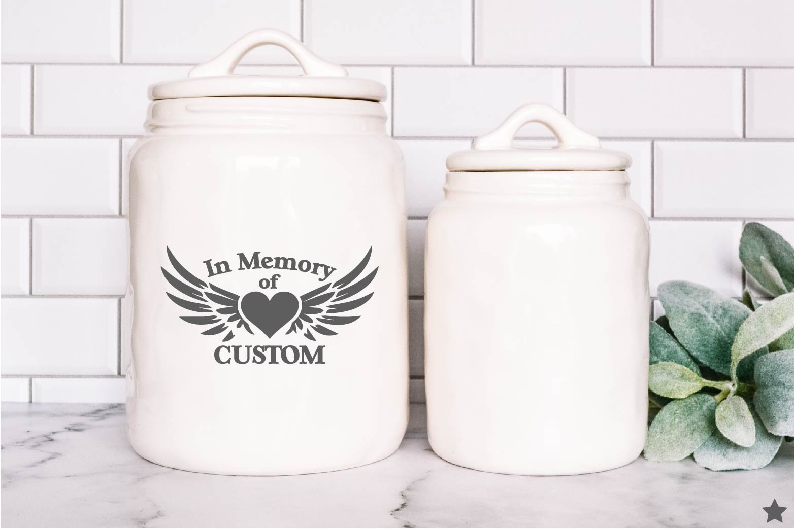 In Memory Of Custom Name Decal Sticker Heart Wings RIP Memorial Loss Family Love