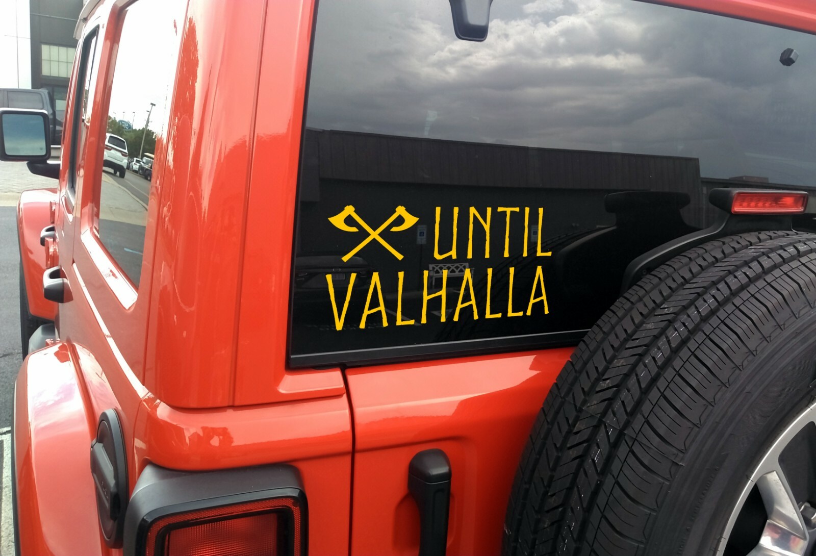 Until Valhalla Vinyl Decal V2 – Viking Crossed Battle Axes Norse Die Cut Sticker