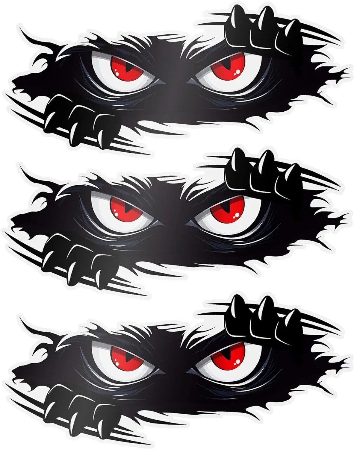 3Pcs Funny Monster Car Stickers Waterproof 3D Vinyl Decals Cute Peeking Auto Dec
