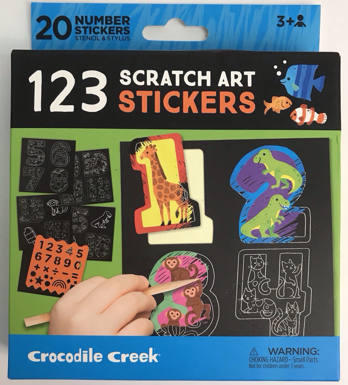Crocodile Hunter ABC Scratch Art Sticker x 2 & 123 Scratch Art Stickers x 2 NEW