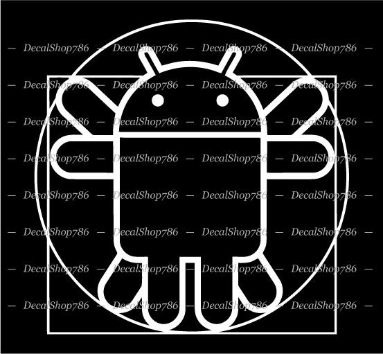 Android Vitruvian Man – Cars/SUV's/Trucks Vinyl Die-Cut Peel N' Stick Decals