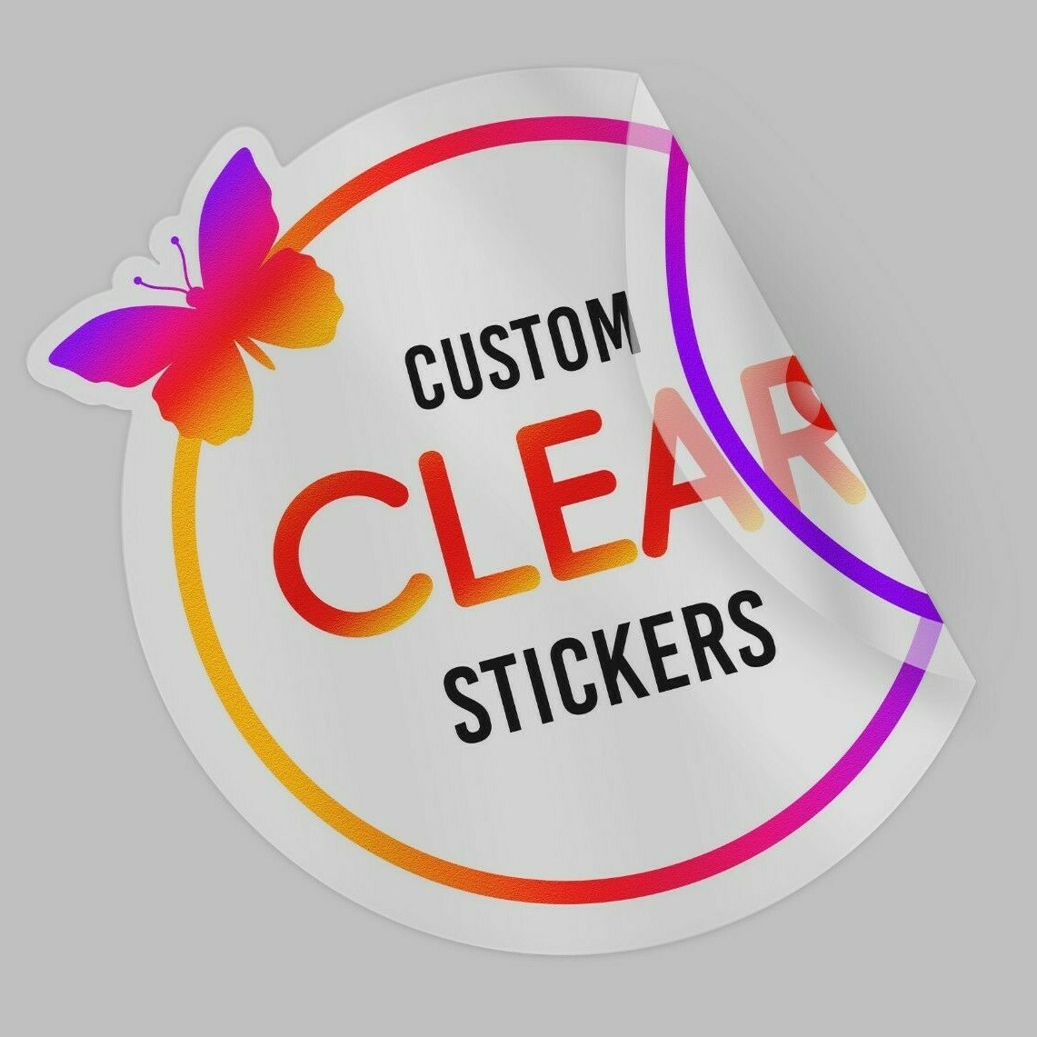100 Custom Clear Labels Waterproof Clear Sticker Logo transparent Stickers Decal