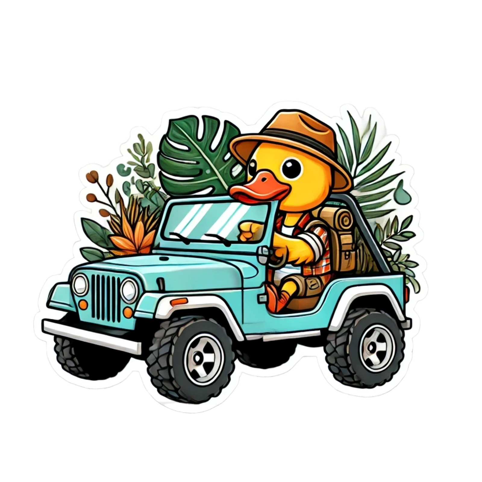 Safari Rain Forest Rubber Duckie 4×4 Vehicle Decal Ducks On Wheels