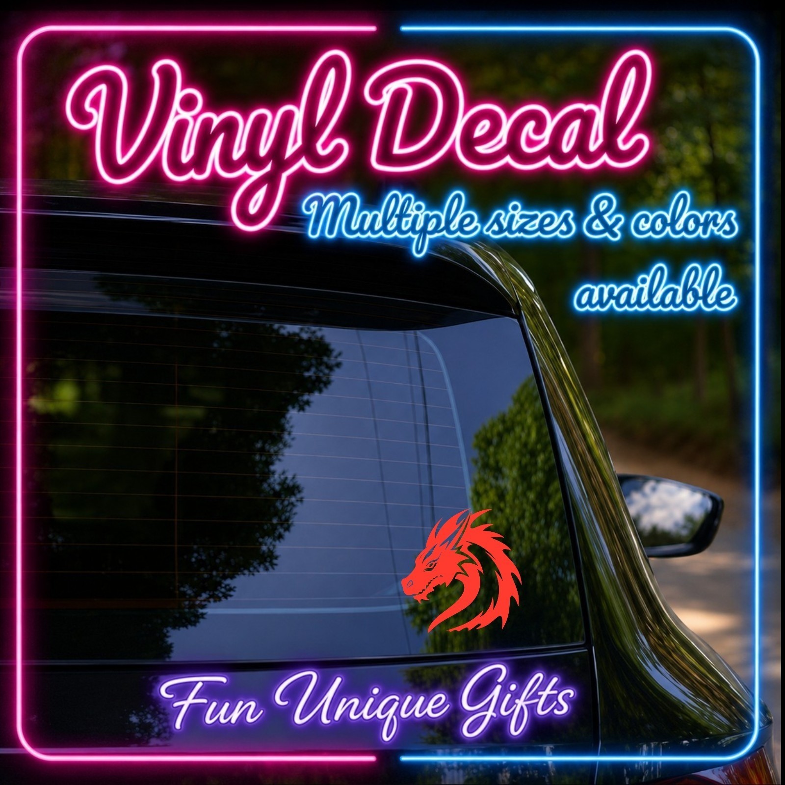 Dragon Vinyl Decal Sticker -Multiple Colors & Sizes- SHIPS FREE!