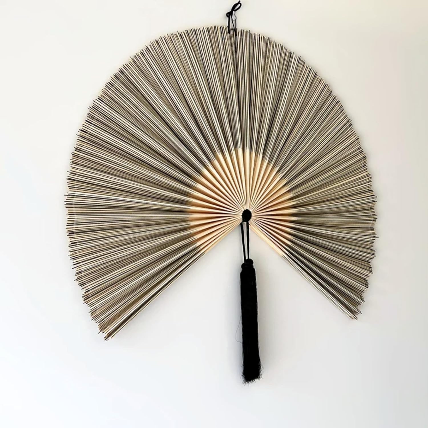 Fan Wall Decor Giant Fan Bamboo Wall Art for Boho Hanging Headboard 48×48