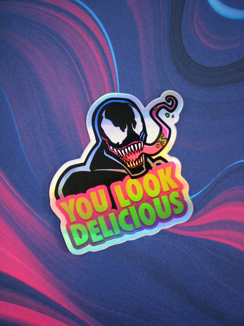 Venom Holographic Metallic Sticker Marvel Spider-Man Car Laptop Skateboard Decal
