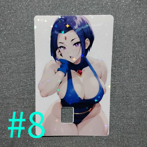 Holographic Sexy Anime Waifu Credit Debit Waterproof Card Skin Sticker Wrap 01