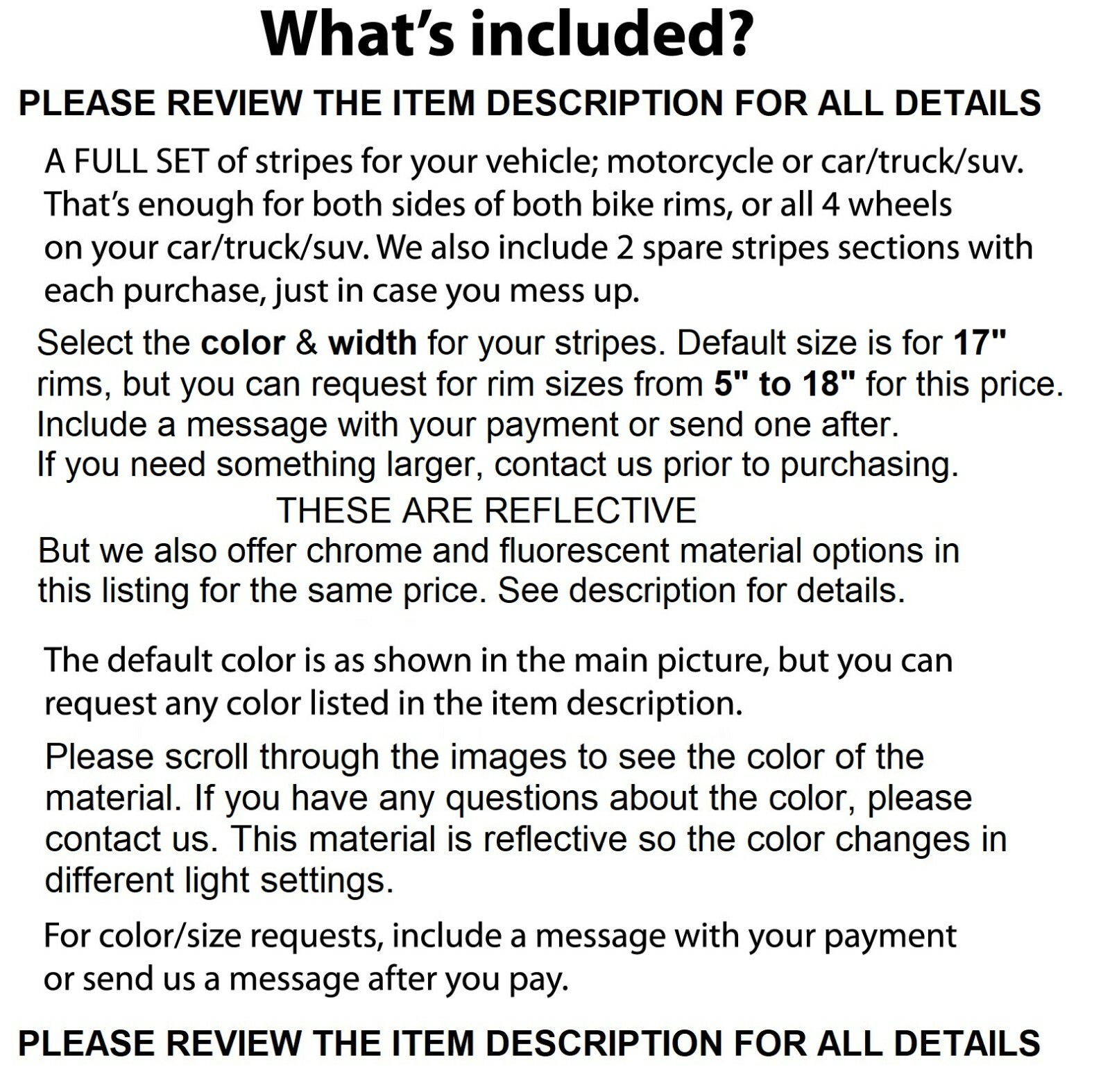 3M REFLECTIVE RIM STRIPES WHEEL DECAL TAPE STICKER HONDA CBR 600 F2 F3 F4i 900RR