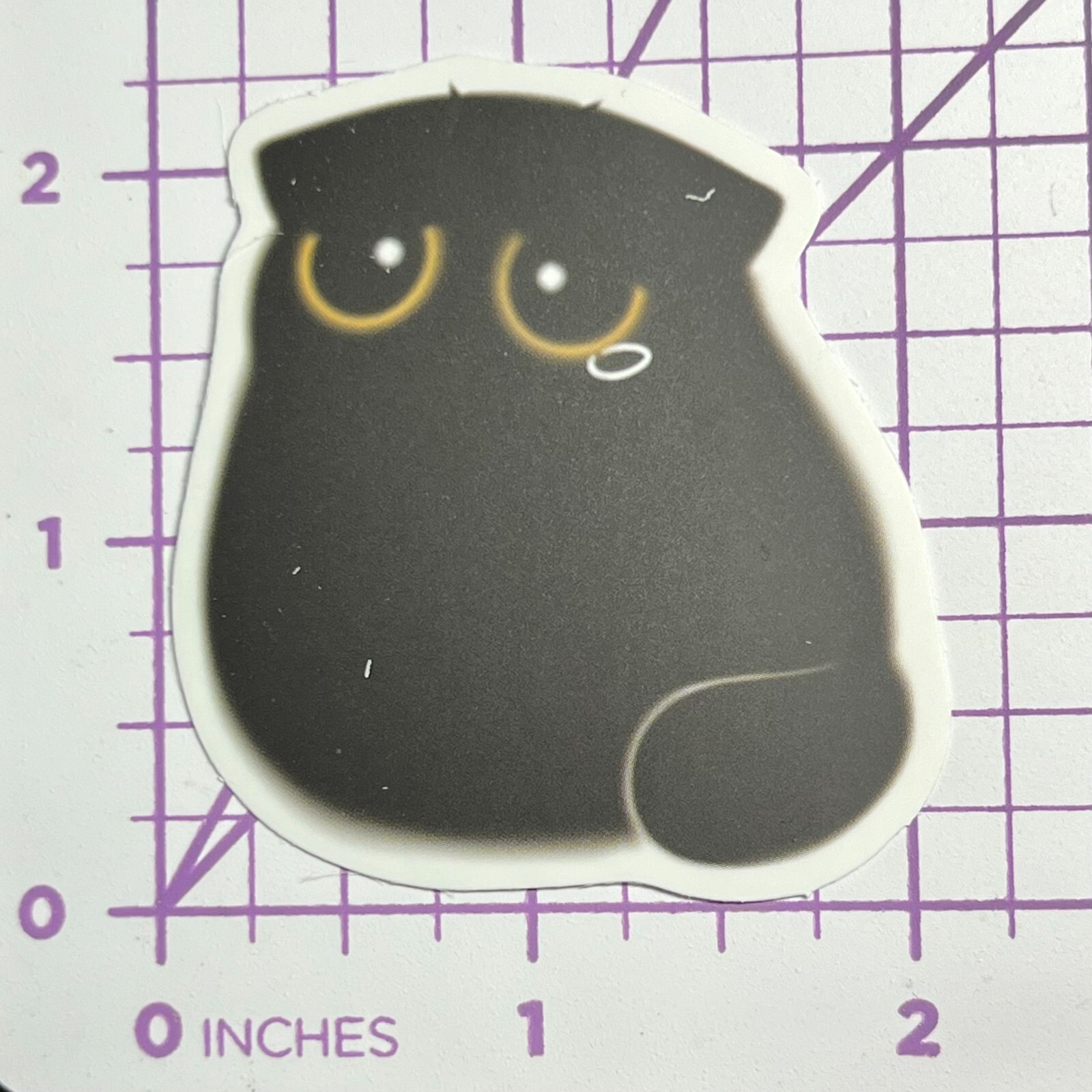Emo Black Cat Sadly Sitting- Mystery Black Cat Vinyl Decal Sticker Bomb Topper