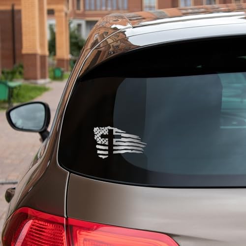 GRITKULTURE American Flag with Cross Vinyl Decal Sticker for US Reflective