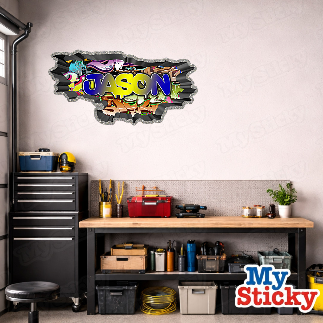 3D Graffiti Name Custom Personalized Wall Sticker DIY Room Decor Kids