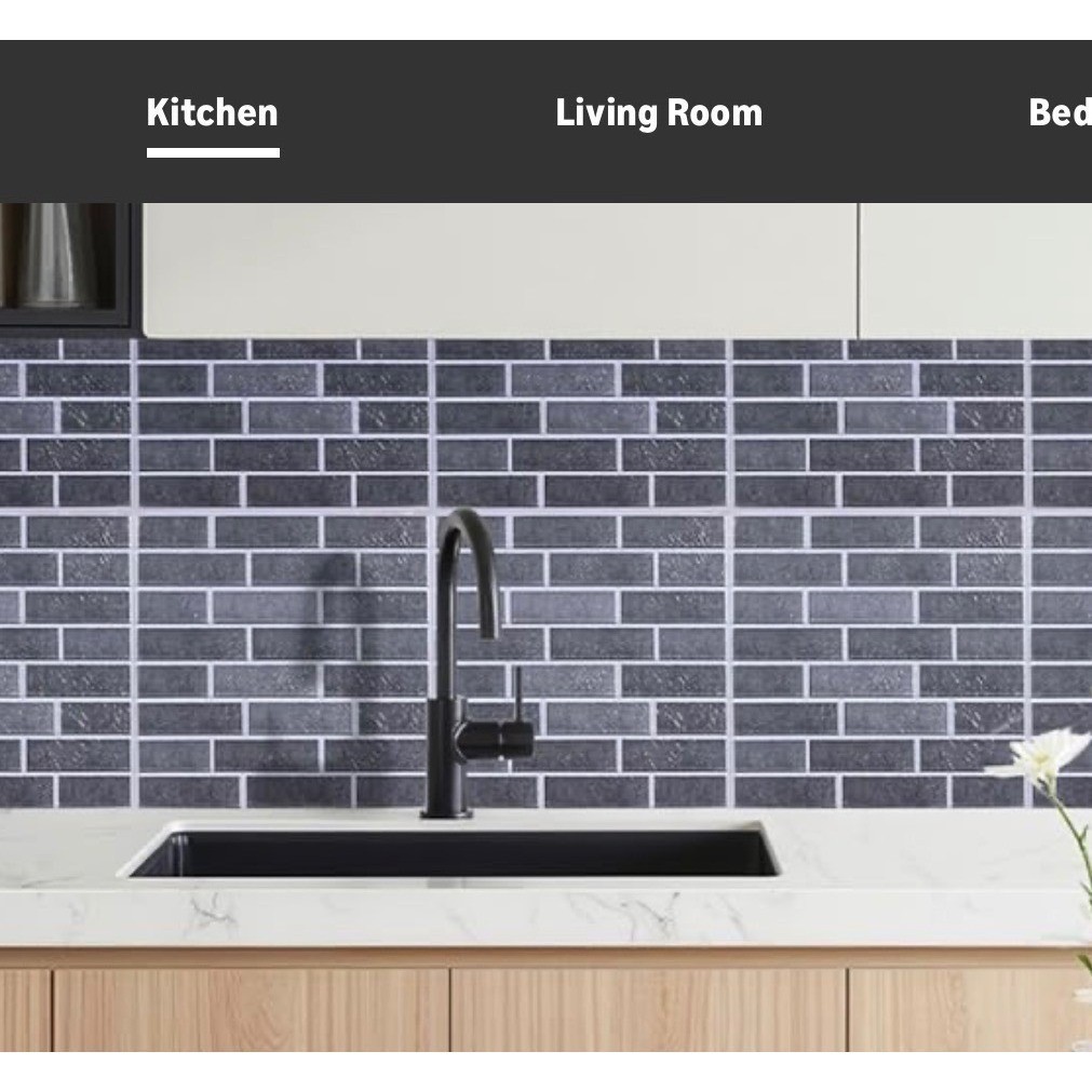 10 Pack Gray 3D Faux Brick Wall Panels Peel & Stick Waterproof Foam Tiles 9.7sf