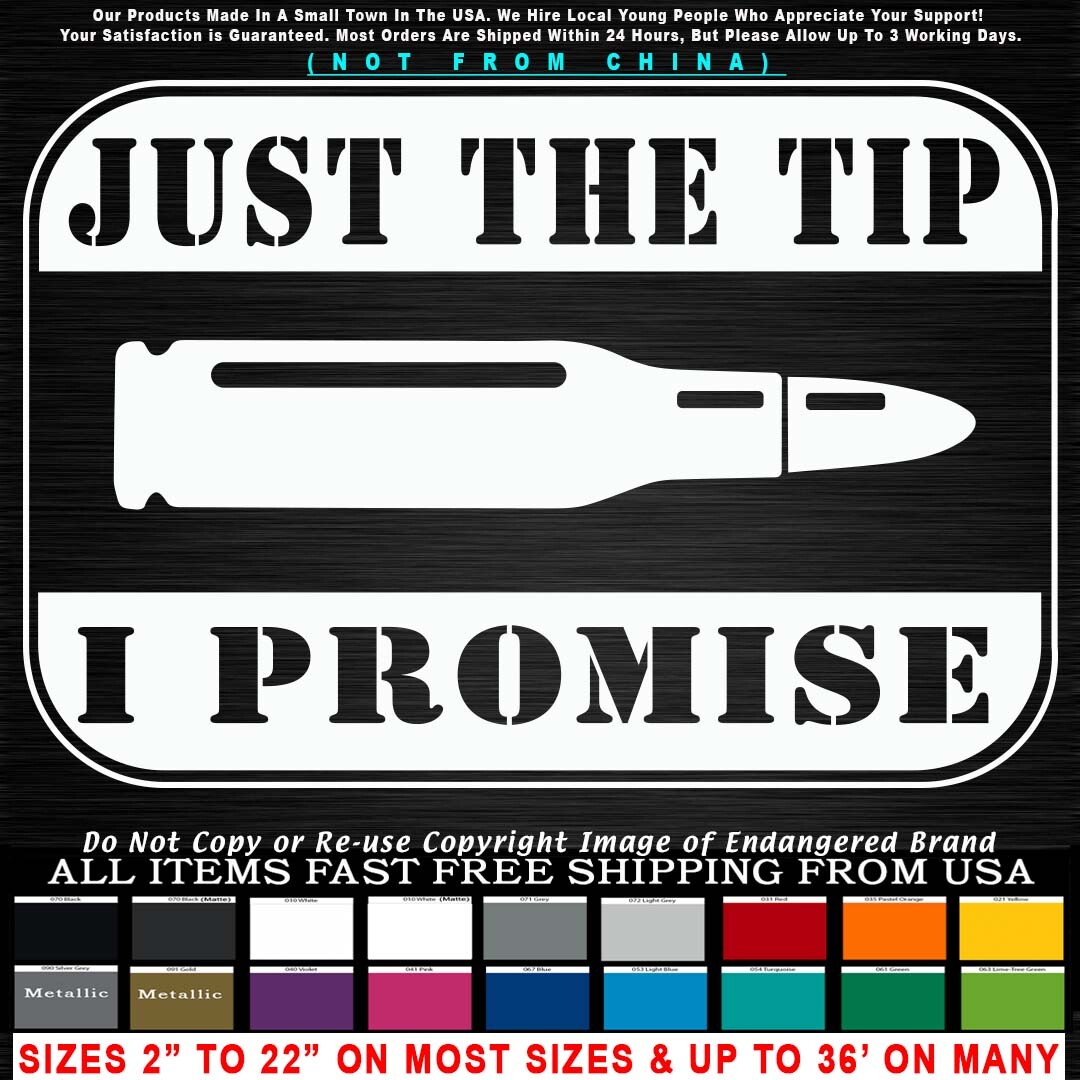 Military Just The Tip Promise Rectangle Bullet Sniper Army Marine Decal Sticker