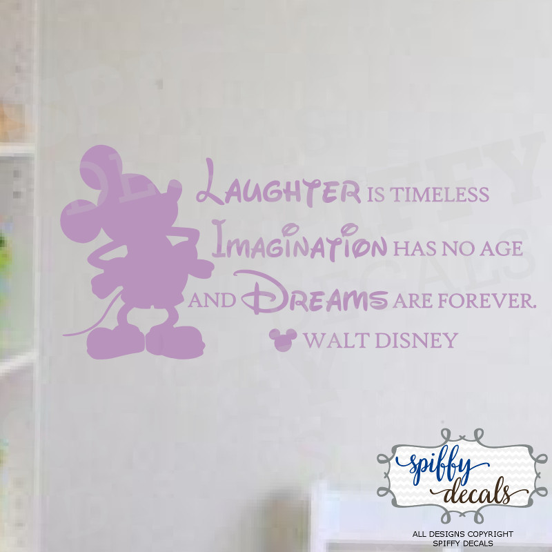 Mickey Mouse Walt Disney Laughter Imagination Dreams Vinyl Wall Decal Decor