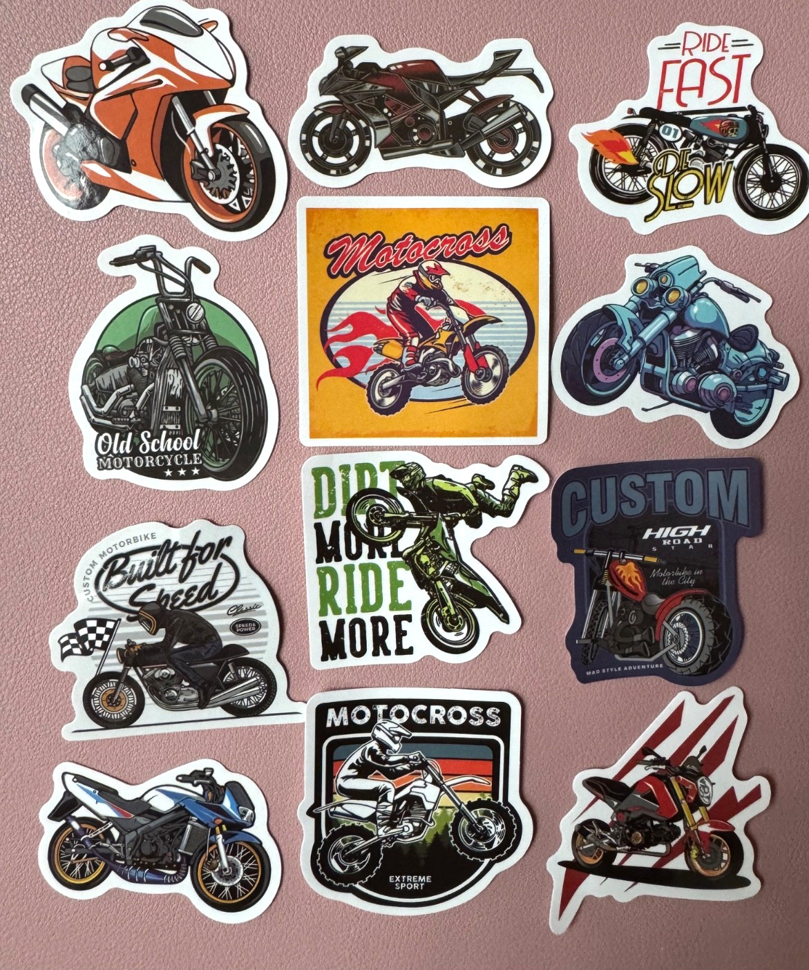 Retro Motorcycle Stickers Motorcycle Club Stickers 7pcs Random Mix