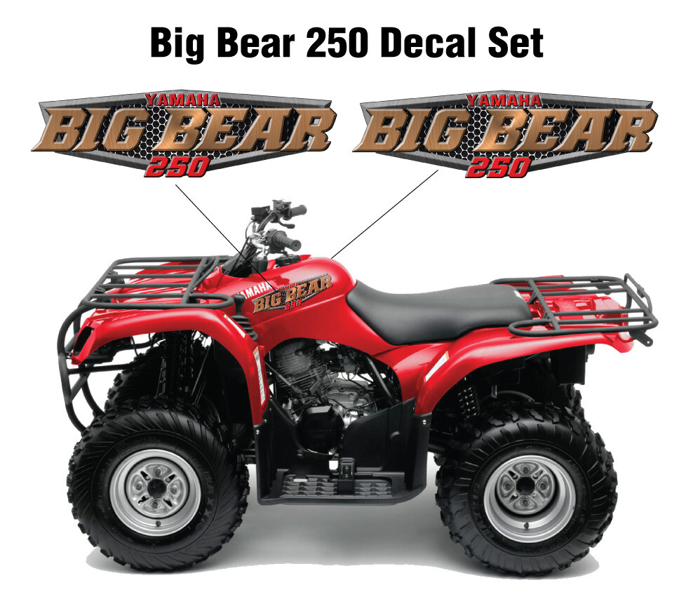 Yamaha Big Bear 250 OEM Tank Side Decal Emblem Sticker Graphic Set Kit 2×4 4×4