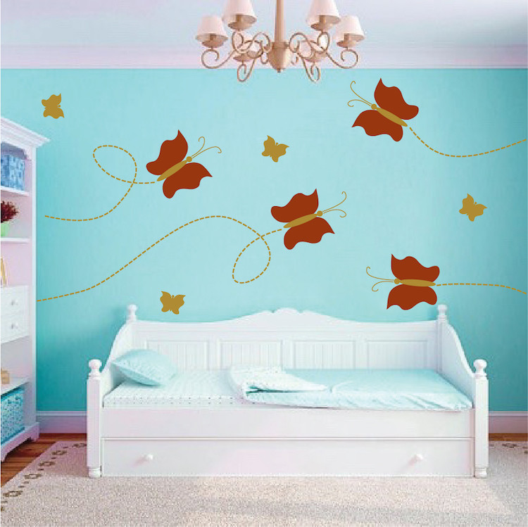 Nursery Butterfly Wall Decal Girl's Room Wallpaper Insects Removable Vinyl, b25