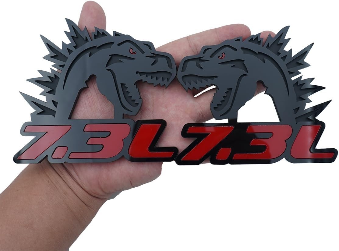 2Pc Godzilla Badges Raging 7.3 Emblem 3D Fender Angry Agressive Sticker Namep…