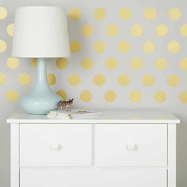 Polka Dots CIRCLE Gold Dot Vinyl Wall Decal Peel And Stick Sticker Nursery