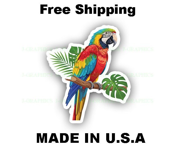 Macaw Parrot Bird Vinyl Sticker Decal Tropical C