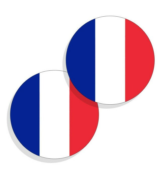 France Flag Stickers Flag Decals Vinyl Stickers Round Indoor Outdoor 4 pack