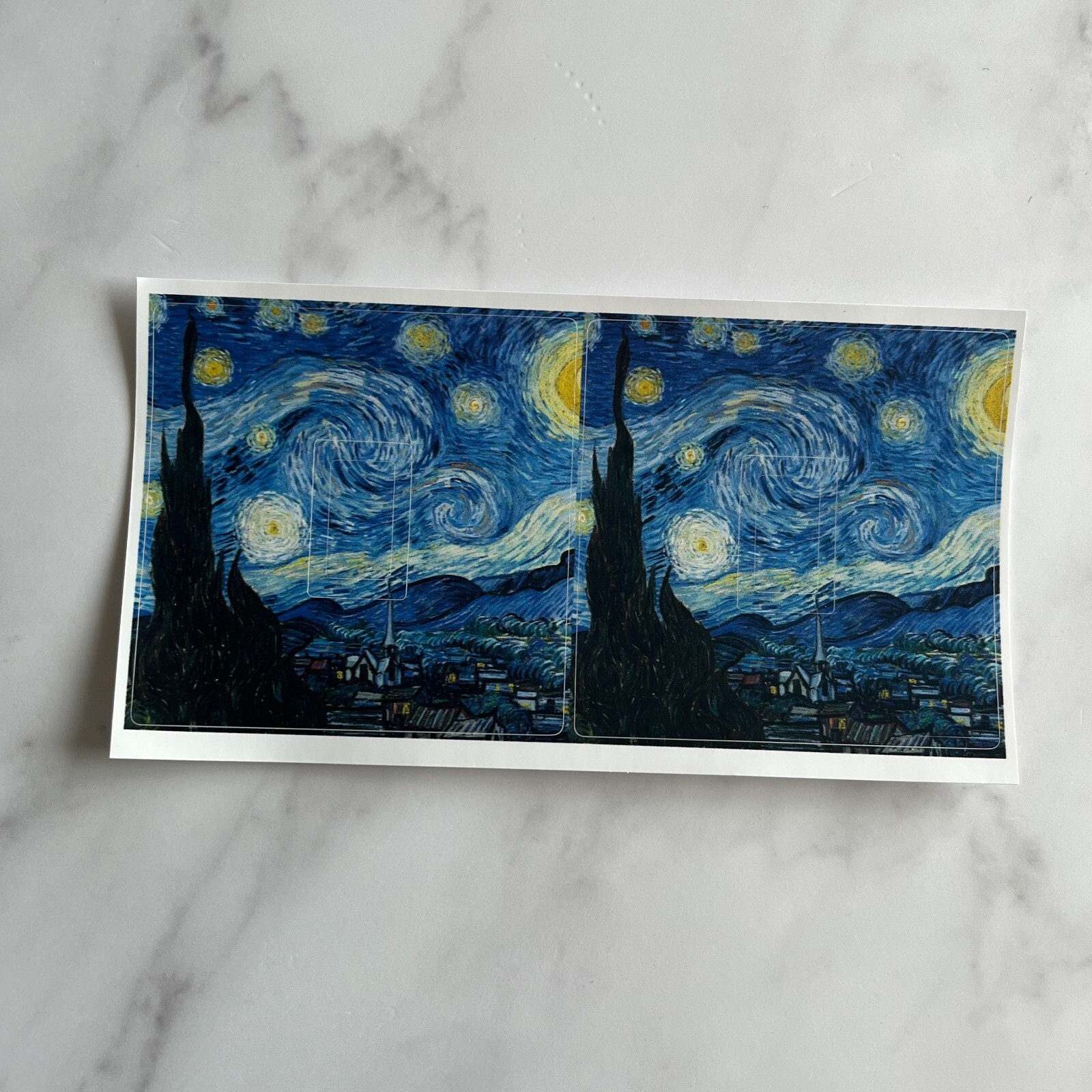 Pack of 2 Starry Night, Vincent Van Gogh Art Design for Single Light Switch