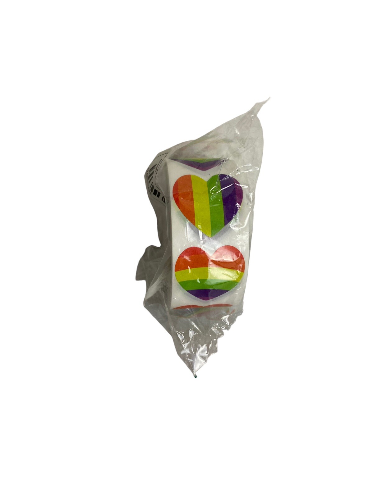 500 Gay Pride Stickers LGBTQIA Rainbow Heart Shape Adhesive 1 in x 1"