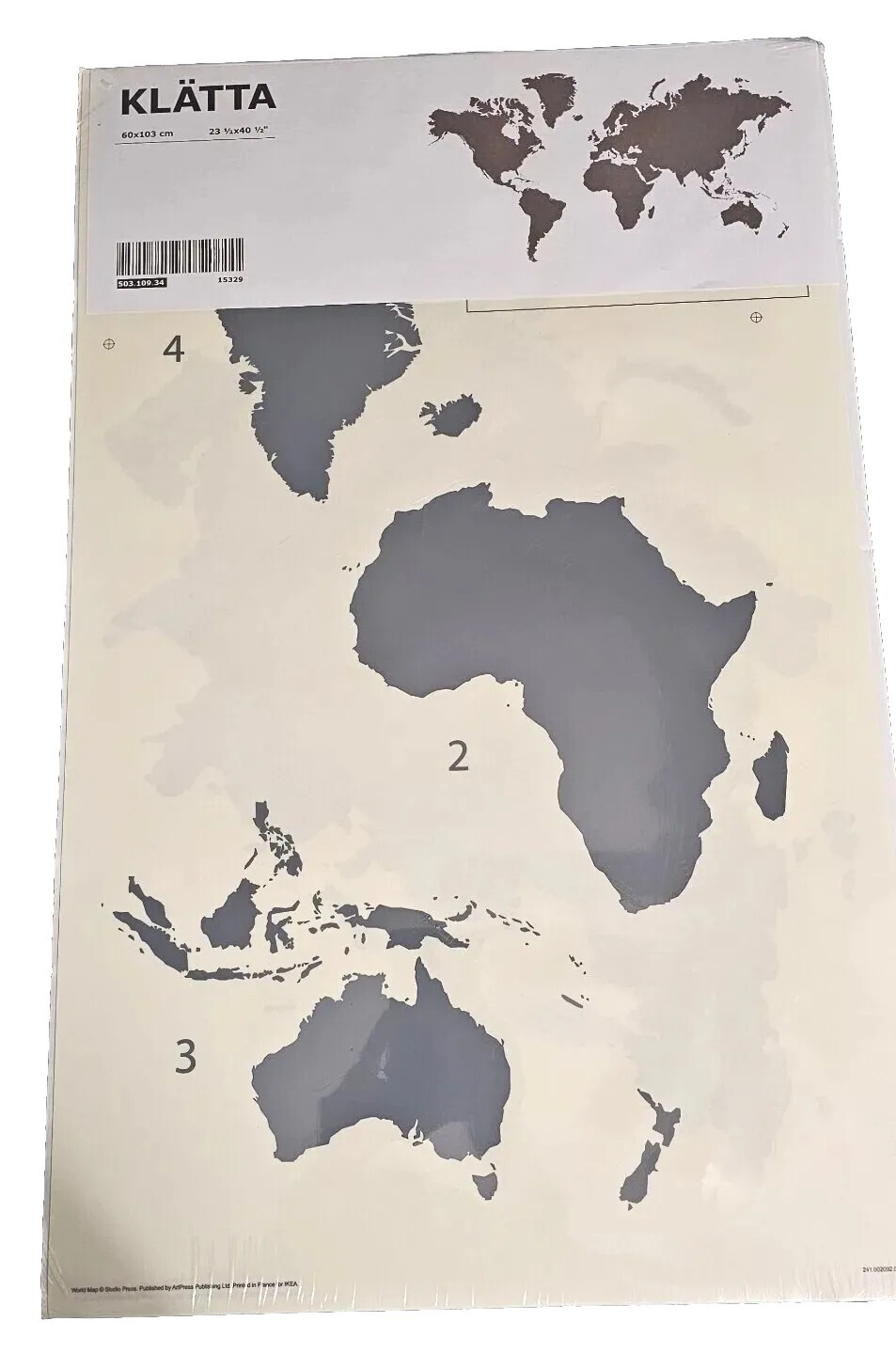 Ikea KLÄTTA Klatta World Map Layout Wall Stickers Decals
