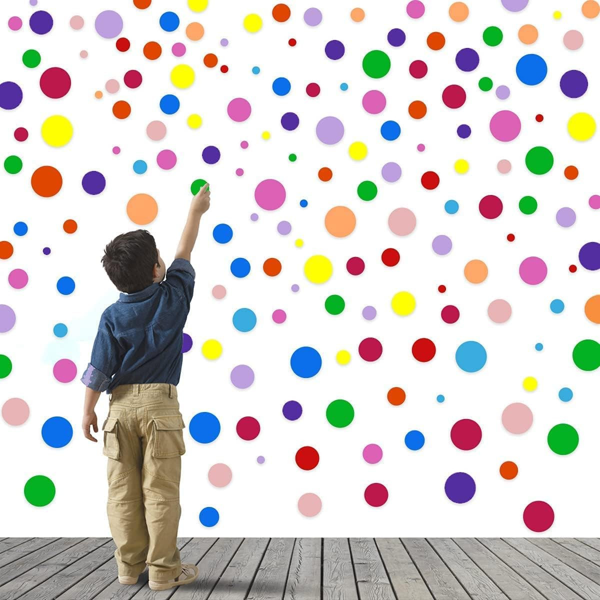 264 Pieces Polka Dot Wall Decals Circles Decals for Wall Vinyl Dots Stickers