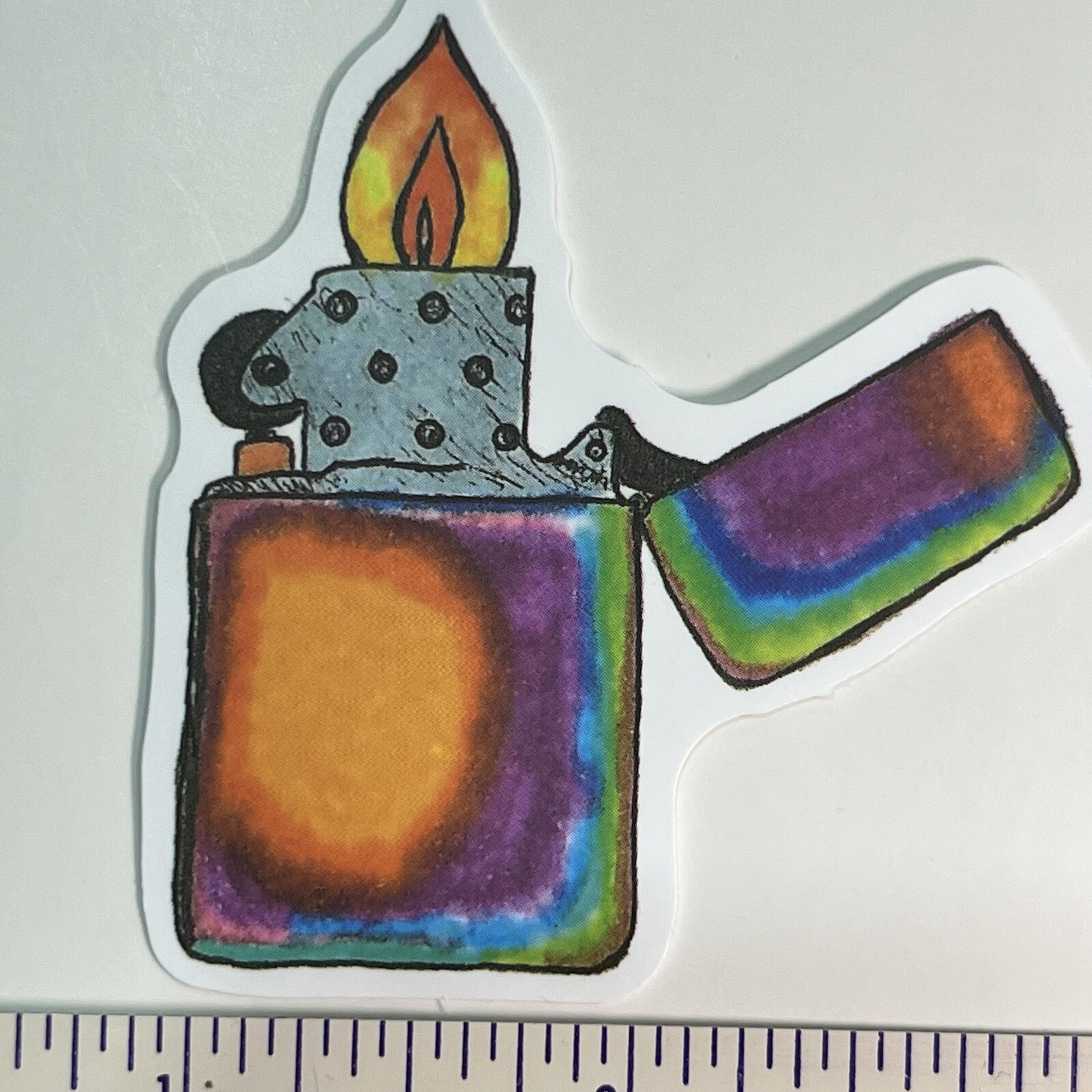 Zippo Lighter Psychedelic – Vinyl Decal Hippie Peace Love – Sticker Bomb Topper
