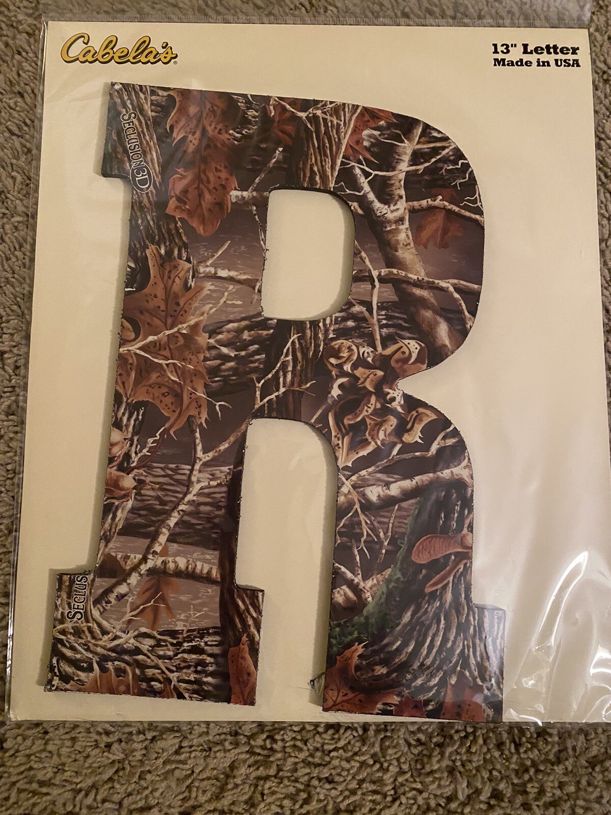 5pc Cabelas Camouflage Wall Decor Lettering “DREAM” 13 Inches New In Package