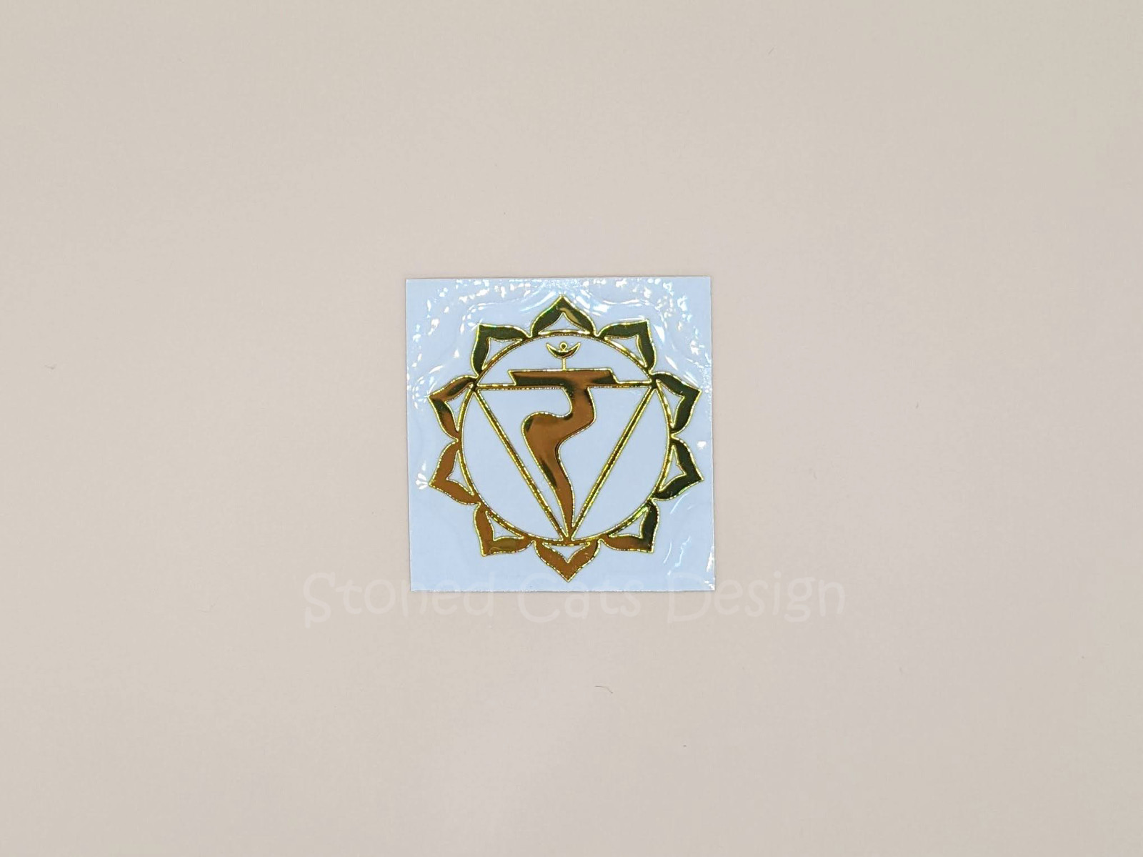 Solar Plexus Chakra Metallic Gold Sticker Decal Style A By Stoned Cats Design