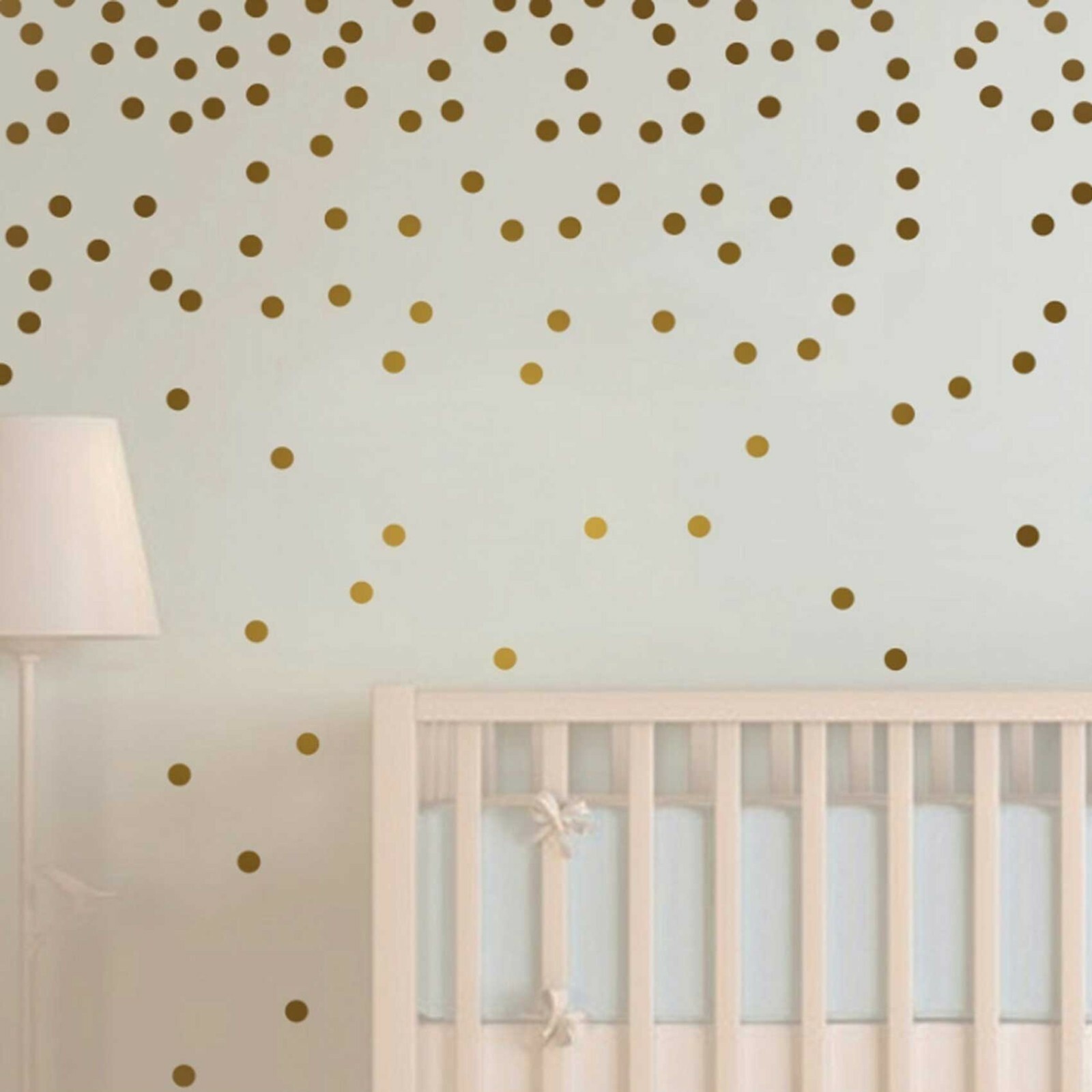 Gold Metallic Wall Vinyl Decal Dots – 2inch, 216 Decals – Matte Polka Dot